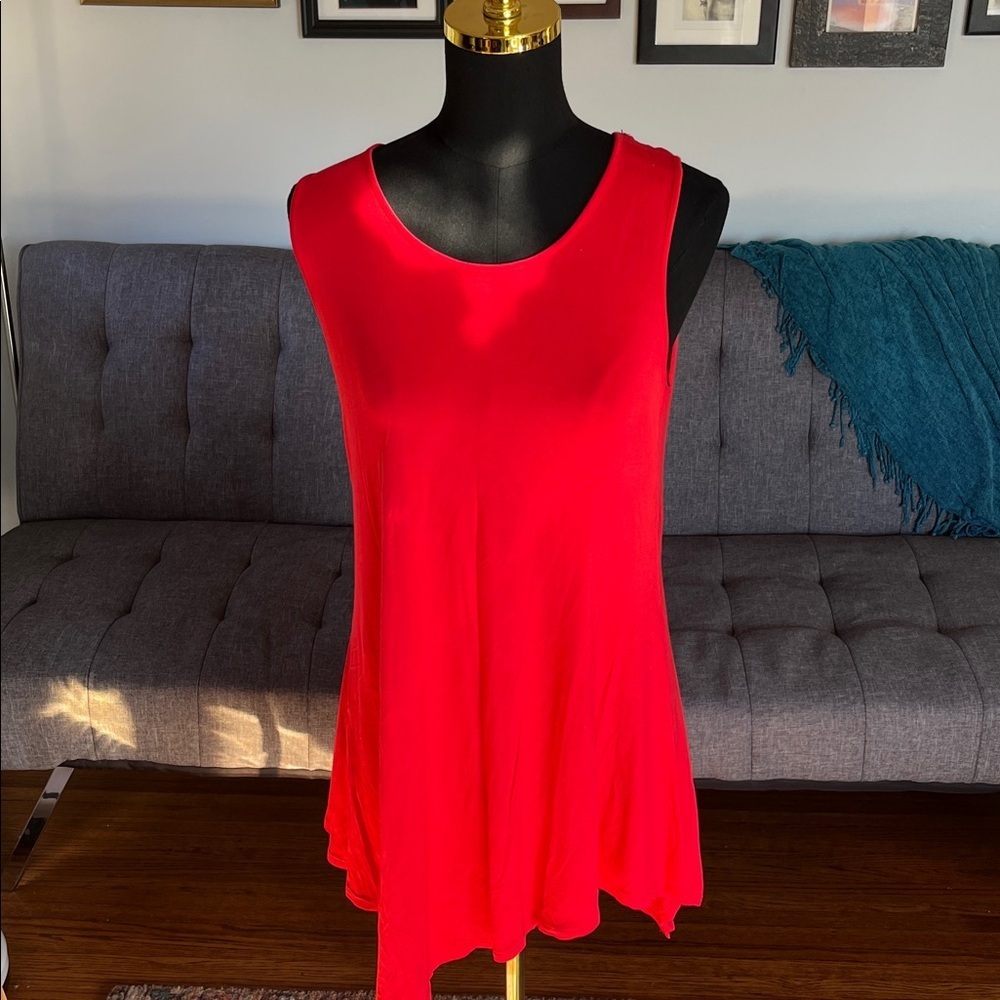 Johnny Was Made by Johnny Vibrant Red Sleeveless Dress size L NWT